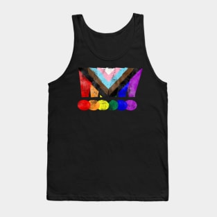 LGBTQ Progress Pride Grunge Exclamation Points Tank Top